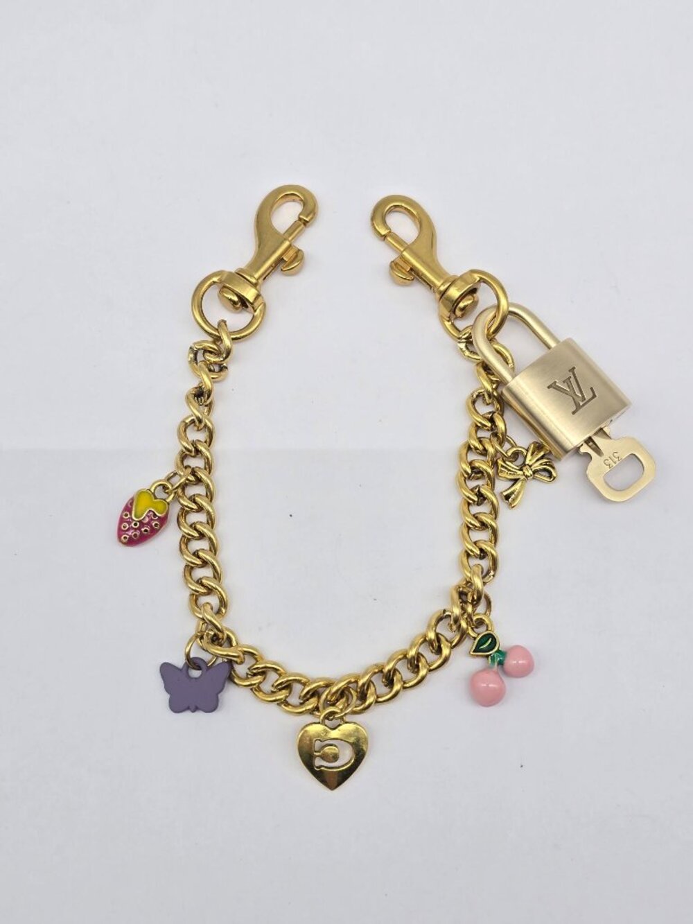 Authentic Louis Vuitton Gold Padlock with Unbranded Decorative Bag Chain / Charm - Picture 12 of 14